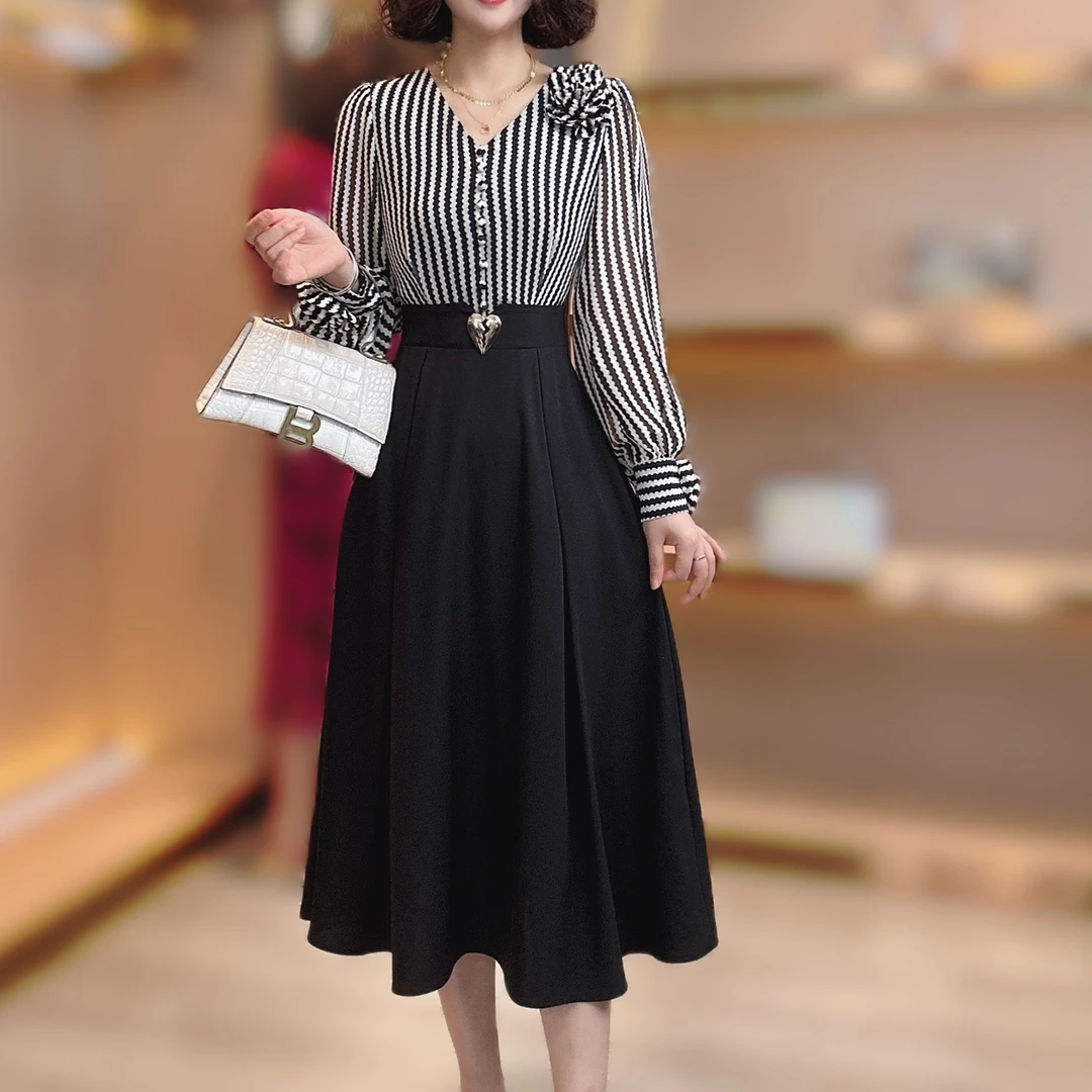 【香舍菲尔】85239新款高级感优雅气质修身法式收腰显瘦轻奢连衣裙