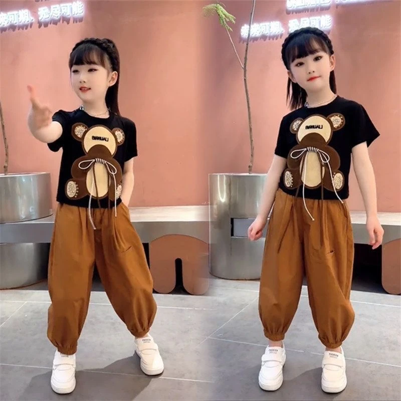 女童夏款套装韩版套装夏季卡通动漫夏装中大童休闲儿童洋气时髦