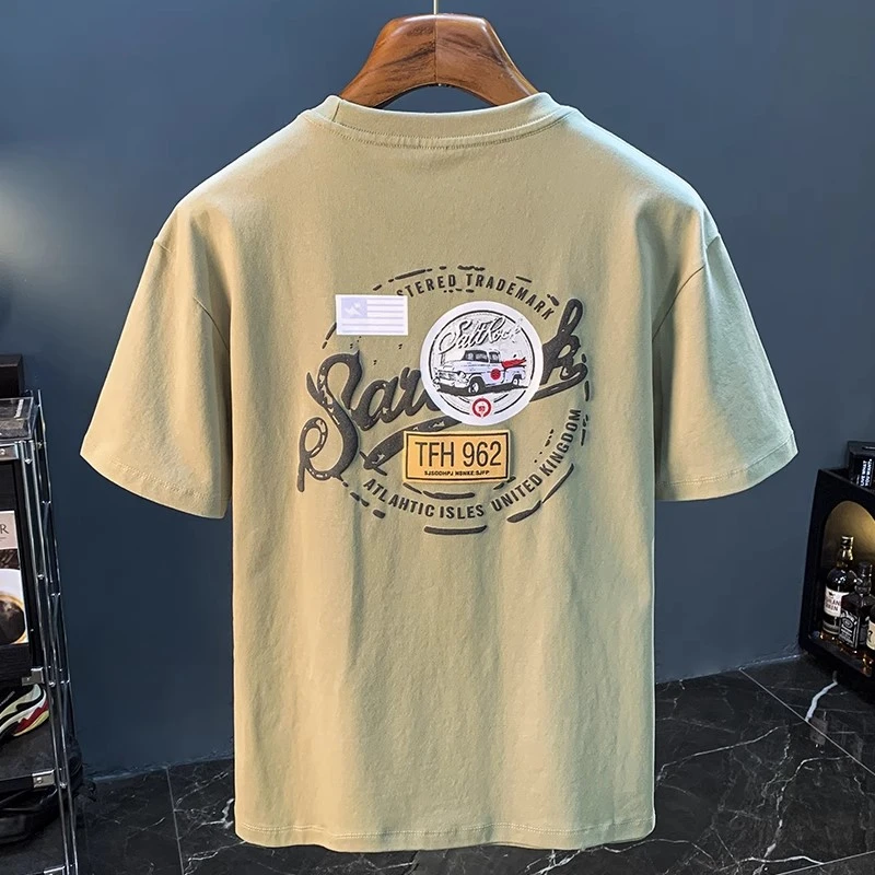 Moleubak 夏季高端短袖男2025年新款潮流印花T恤新疆棉宽松体恤衫