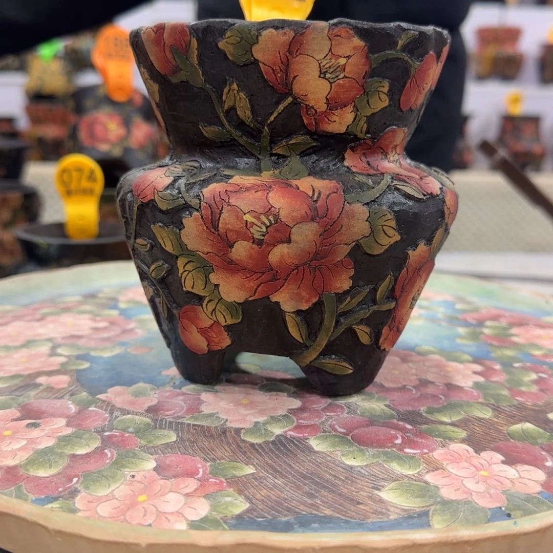 ღ****紫砂花盆精品多肉手绘花盆