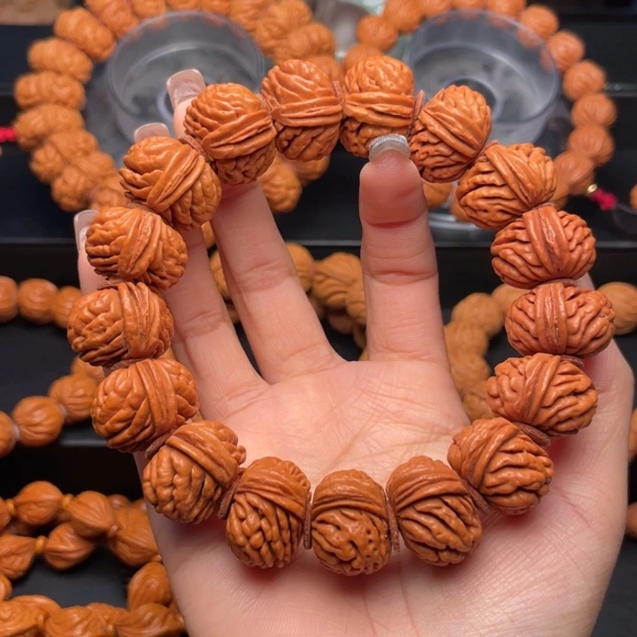 桃核手串21尺寸飞碟刺龙手串（16号链接）