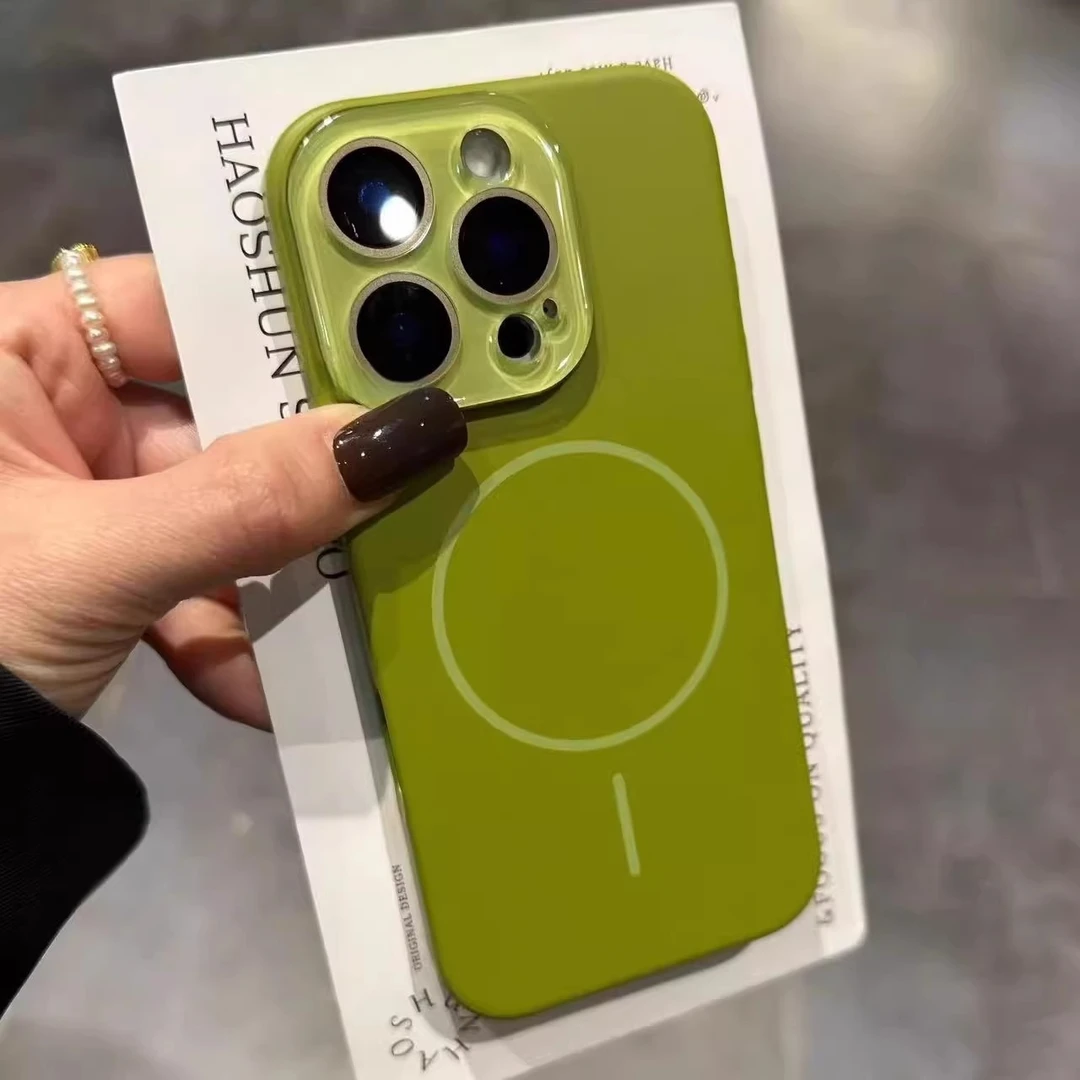 新款抹茶绿适用苹果16pro手机壳iPhone15水晶镜头膜14/13/12防摔