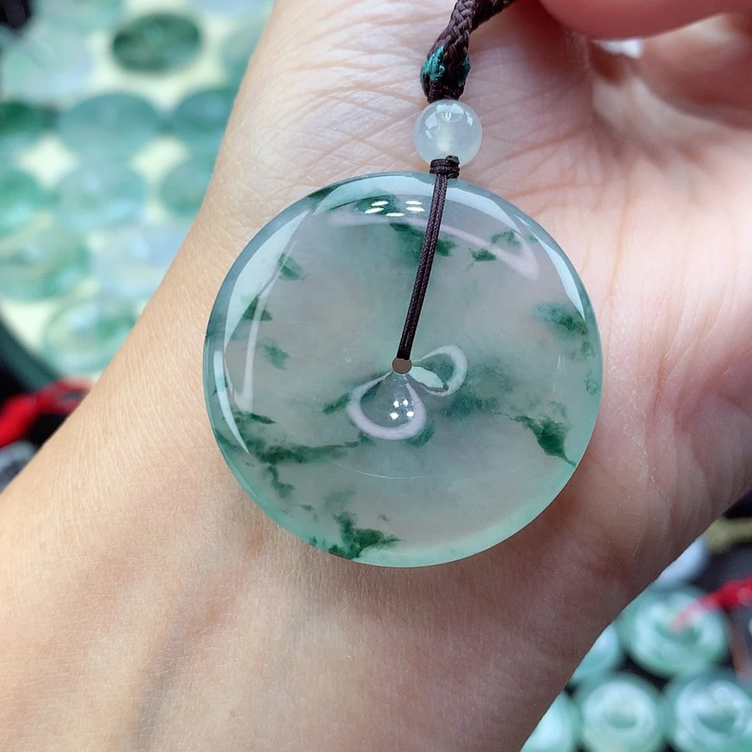 翡翠颈饰未镶嵌尺寸34.1-5.9