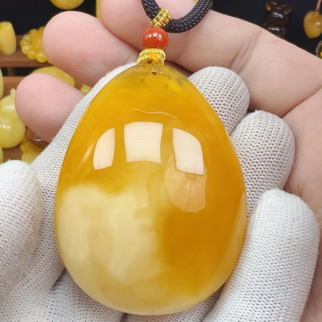 蜜蜡未镶嵌珠宝奇石蜜蜡吊坠36克，福利