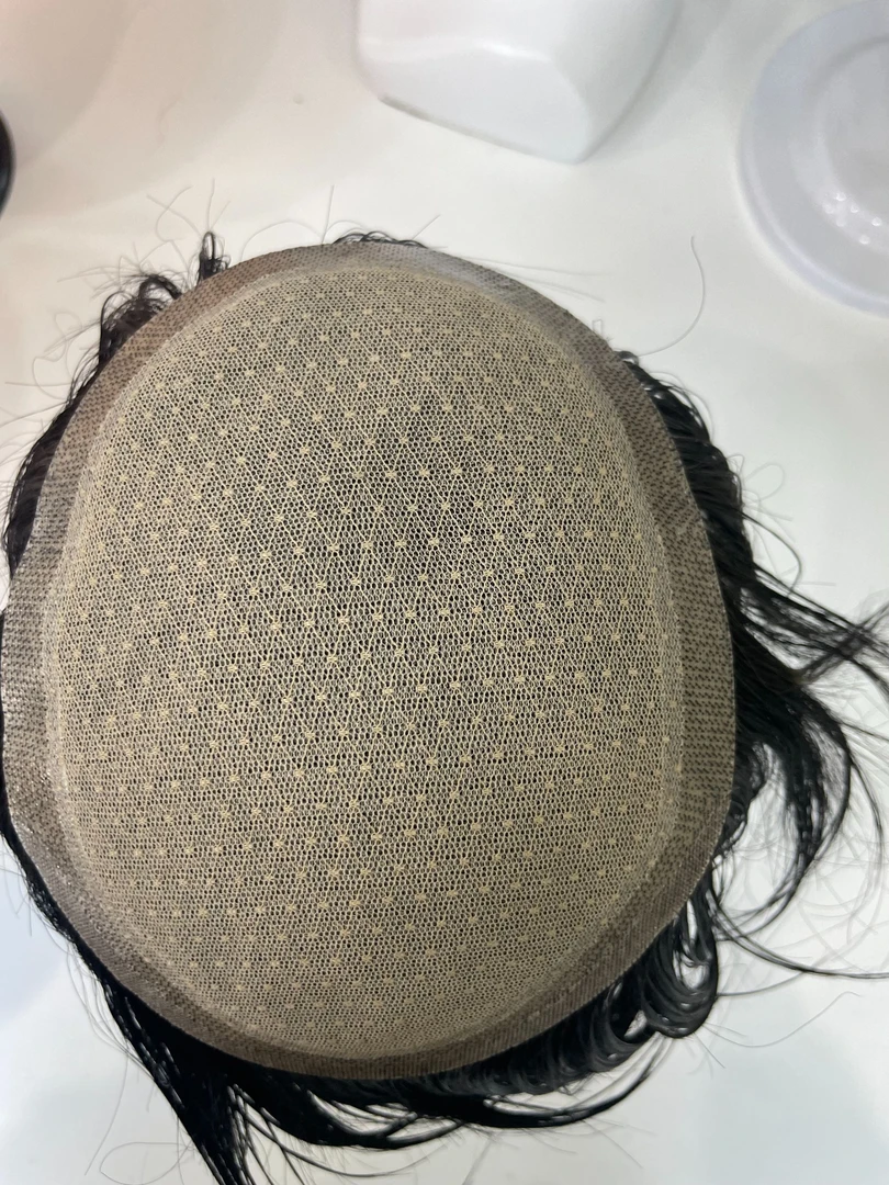 男士发片1:1仿真人头皮、双递针、辫子发、假发补片