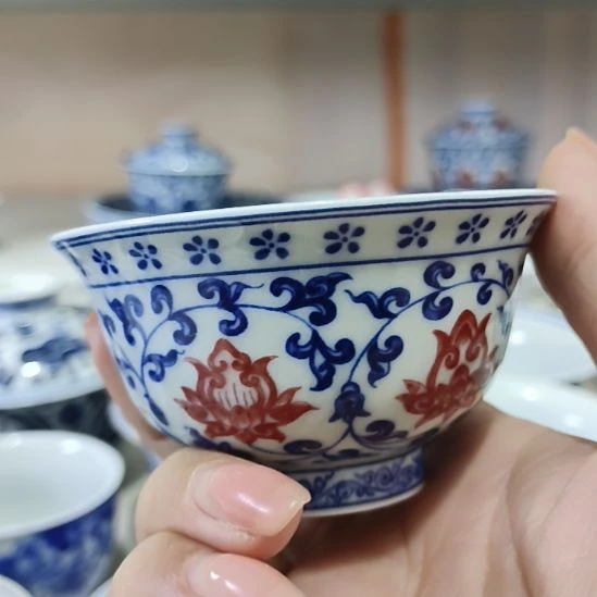 手工艺品琉璃景德镇陶瓷小压手杯