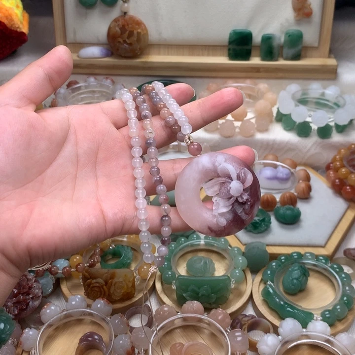 石英质玉手链未镶嵌沁**0