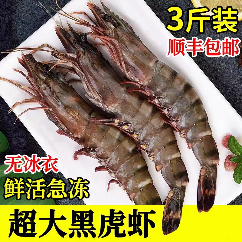 黑虎虾【16/20规格】超大号老虎虾班节虾无冰肉质鲜甜顺丰冷链发货