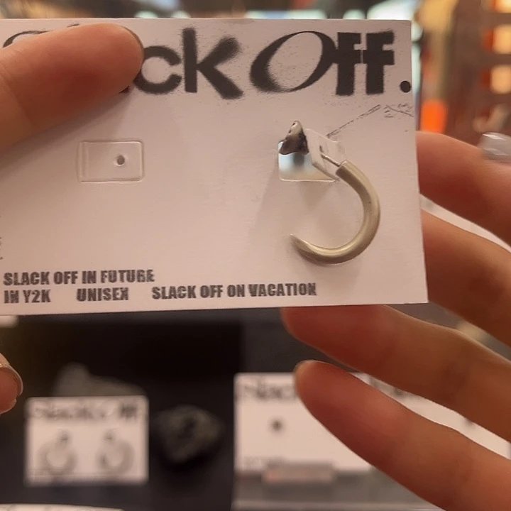 925银925银弯钉单只耳环