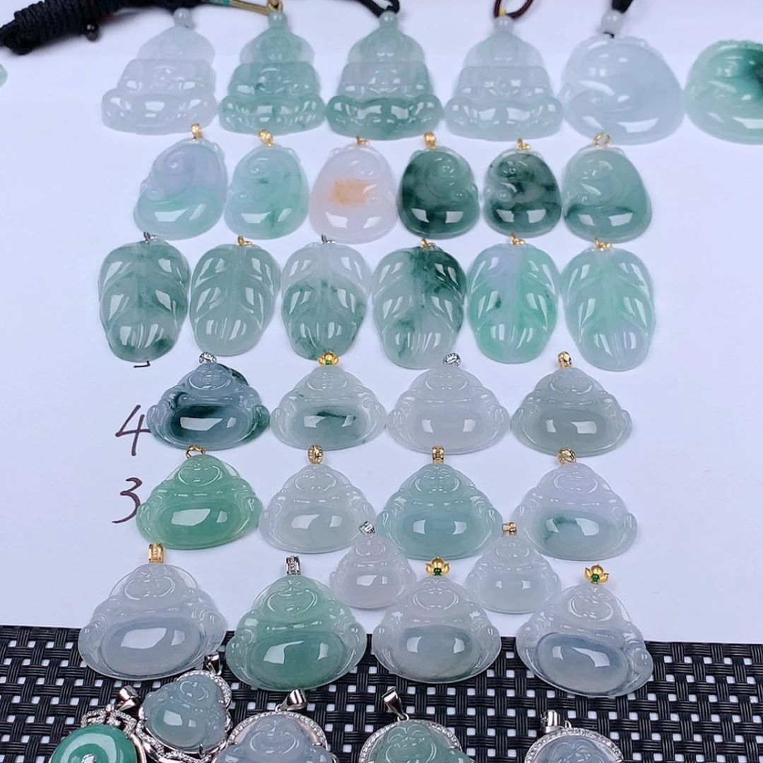 【闪购商品】翡翠挂件18K金镶嵌挂件