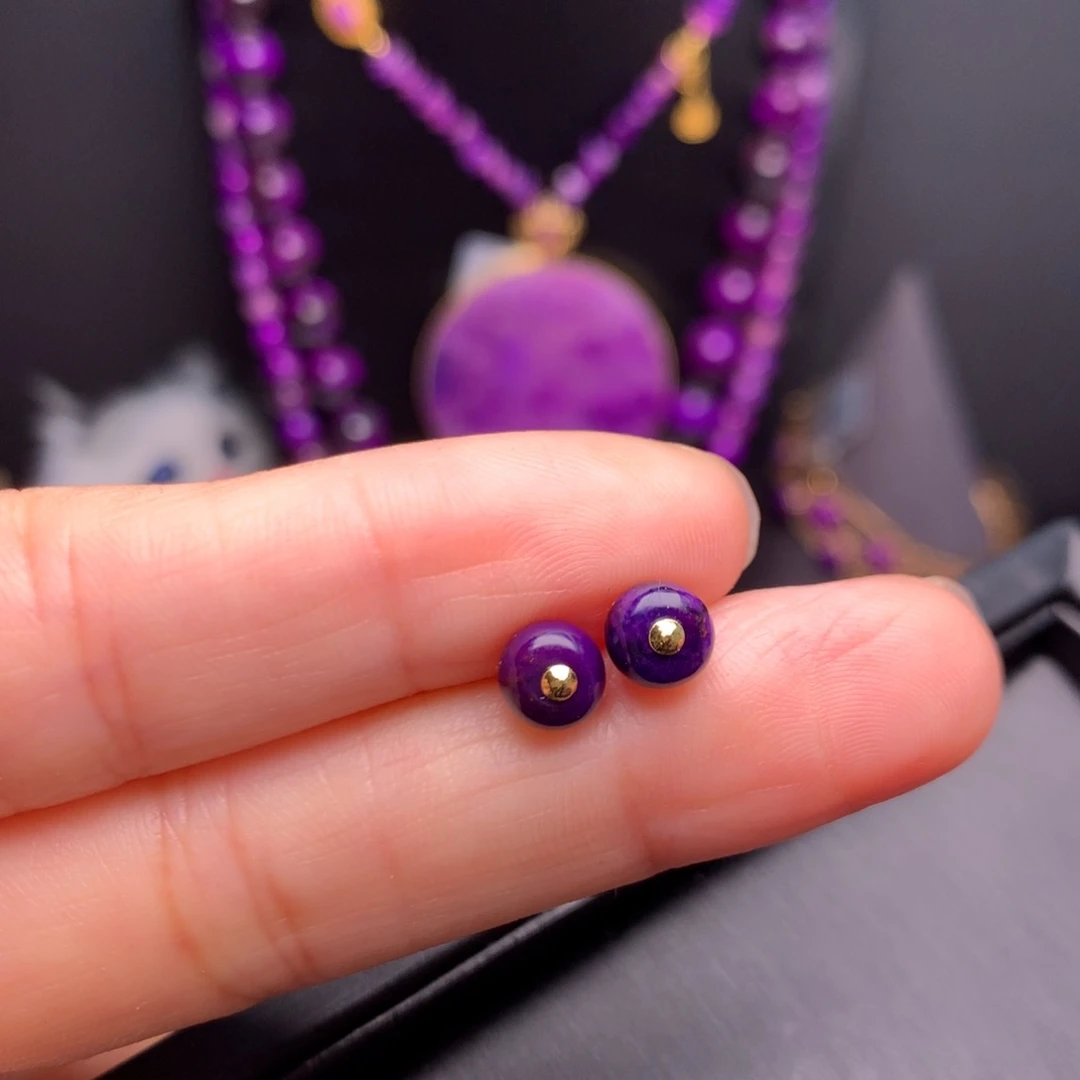 苏纪石（舒俱来）18K金镶嵌耳钉