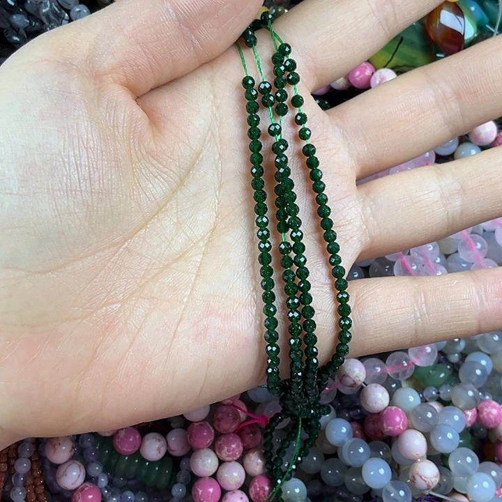 查罗石散珠合金卡3切面绿纱一条