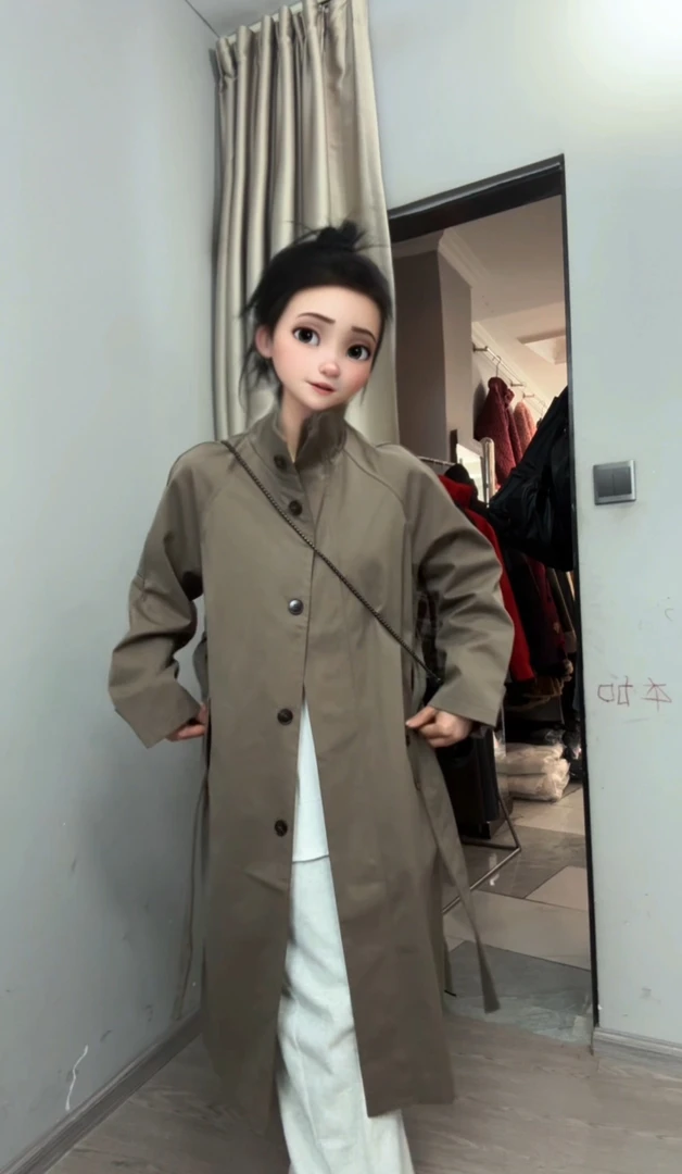 【次卓】9609#开春立领休闲风衣