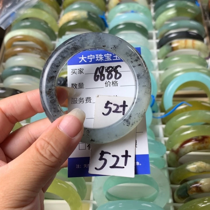 未镶嵌蛇纹石玉手镯6888