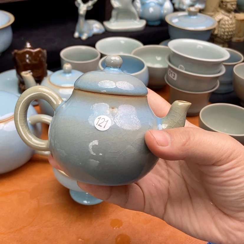 【闪购商品】小*小礼壶天蓝釉汝瓷