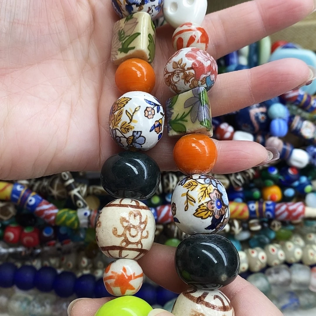 琉璃颈饰尼泊尔陶瓷多宝067