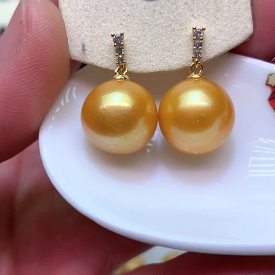 淡水珍珠耳饰银S925镶嵌