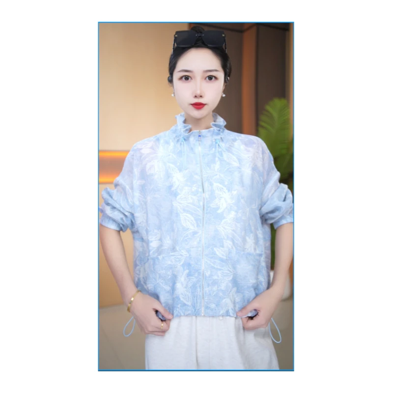 夏季新款时尚休闲宽松抽绳外套