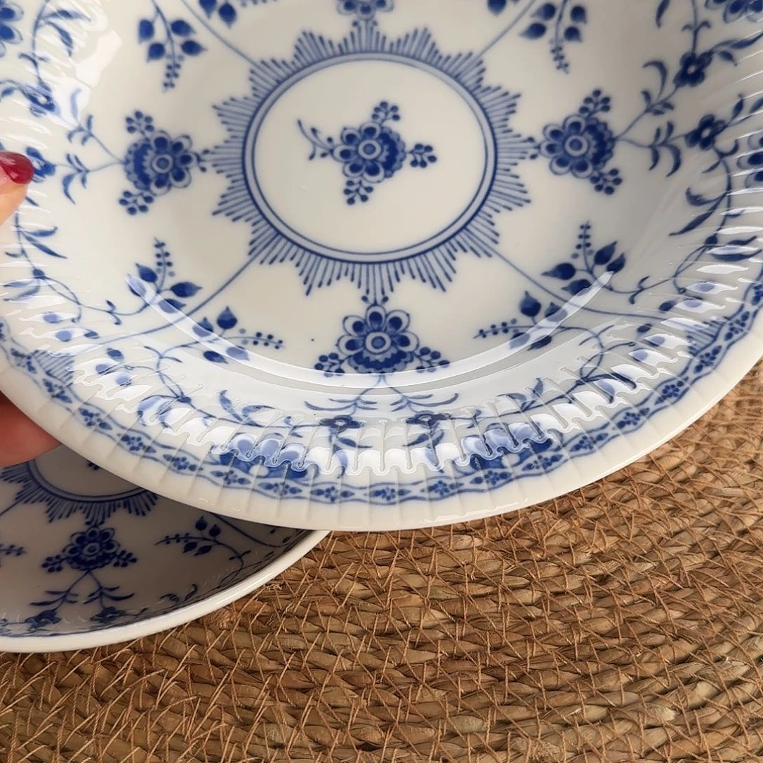 瓷片青花21厘米深盘