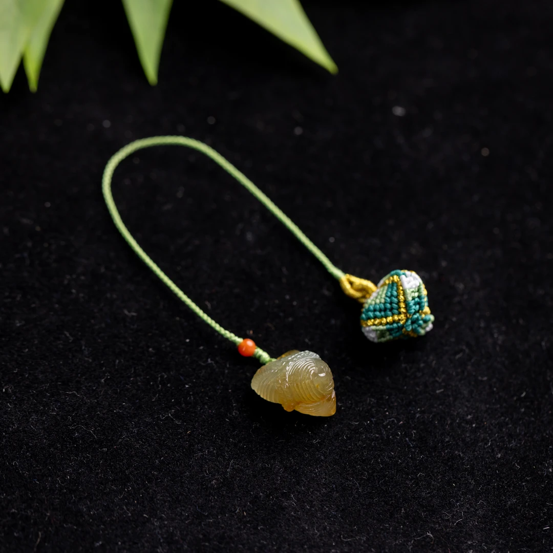 【端午新品】粽了个粽子·天然A货翡翠·黄翡碱水粽·手机挂·挂件