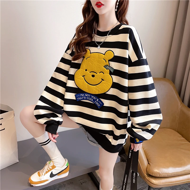 实拍 6535鱼鳞布上衣秋季薄款卫衣女卡通长袖外套慵懒风洋气时尚