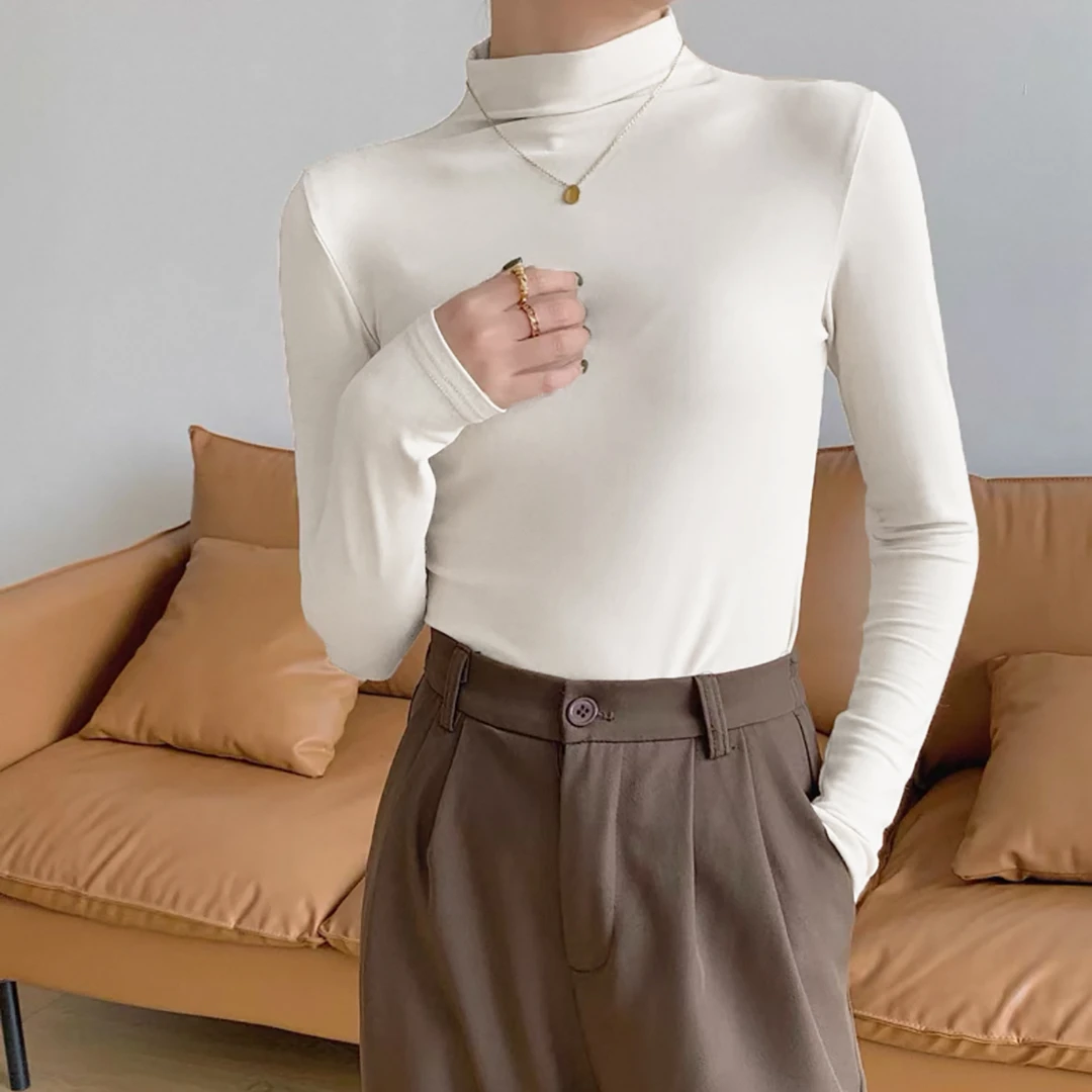 秋冬新品！女款磨毛长袖高弹力亲肤舒适打底衫H36