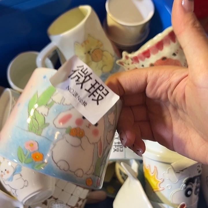 摆件不退不换卡通手绘高温釉下彩