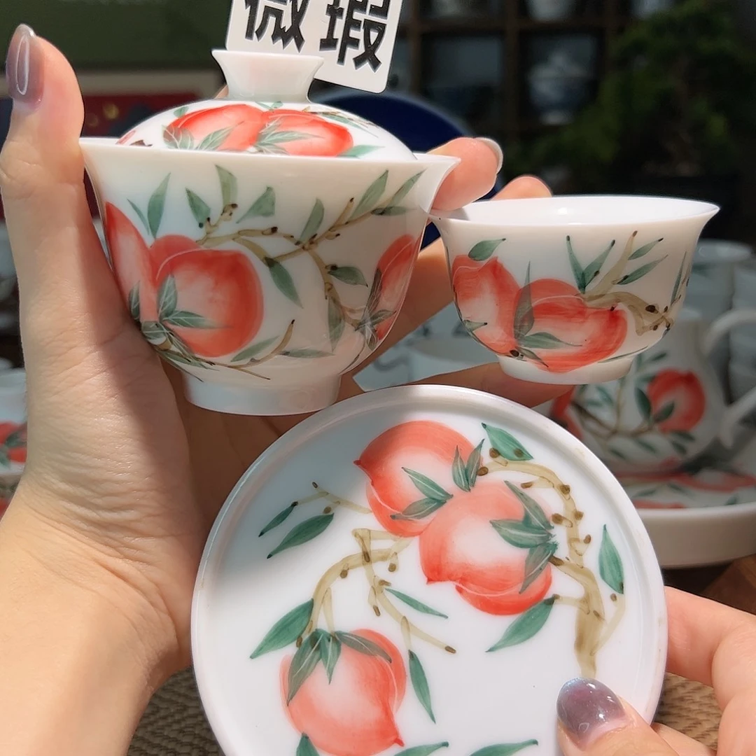 【闪购商品】微瑕 手绘 盖碗