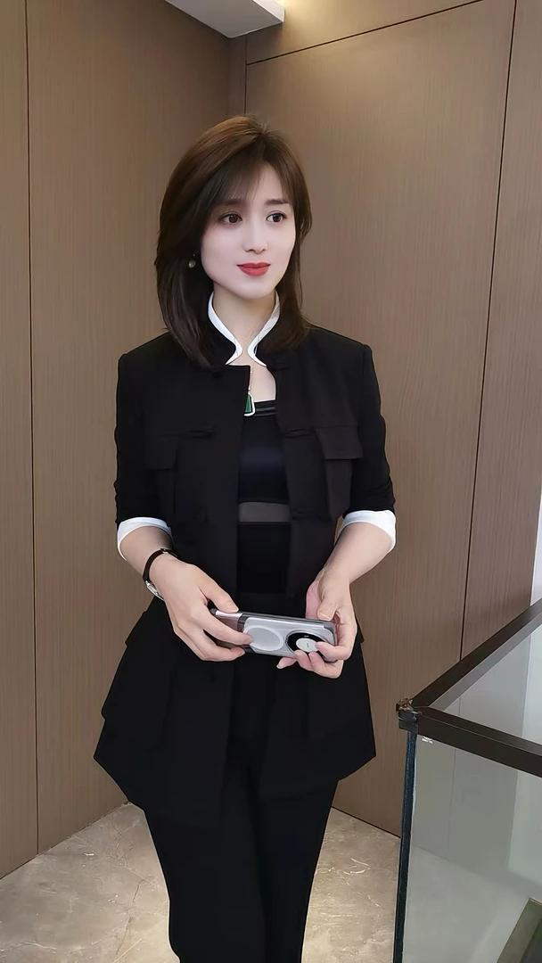 清仓【不接受七天无理由】【薄款中山装】外套气质女神休闲夏季黑色职