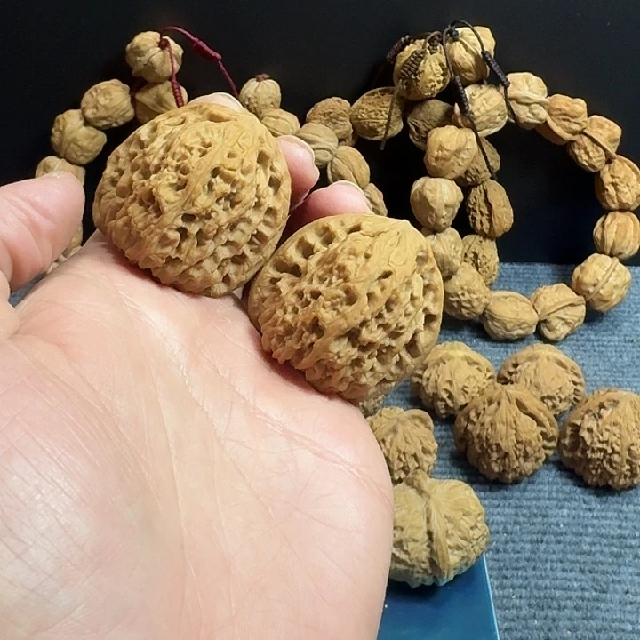 文玩核桃把件三角将42尺全品