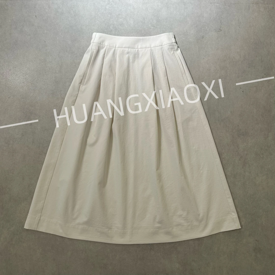 HUANGXIAOXI “艾草抗皱女神半裙” 莱赛尔棉夏日法式百搭HXX-315