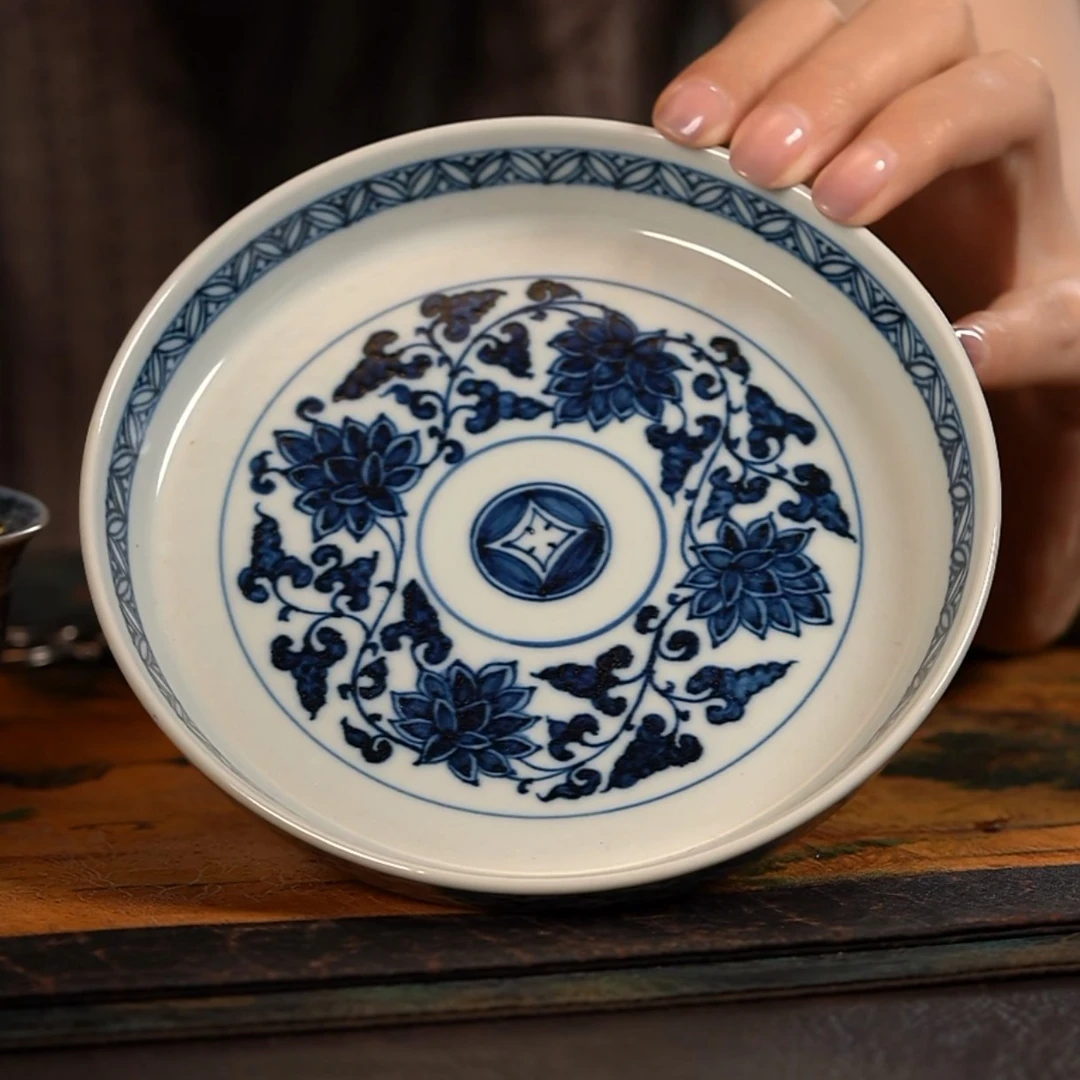 【品遗敬仁】赏君慕元青花进宝缠枝小壶承直径15.3 高3.7cm