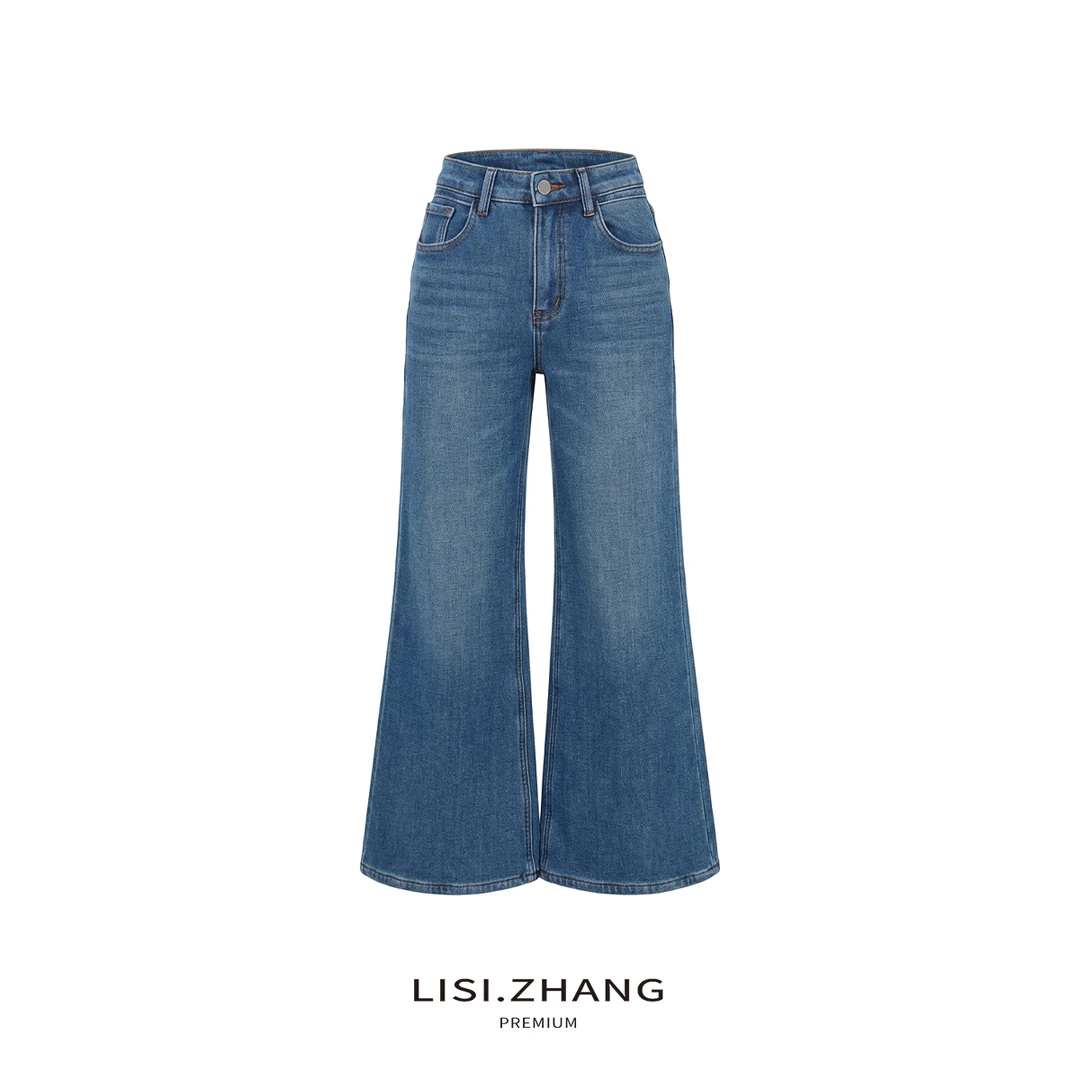 LISI.ZHANG--【四面弹牛仔喇叭裤】高腰加绒加厚百搭长款牛仔裤