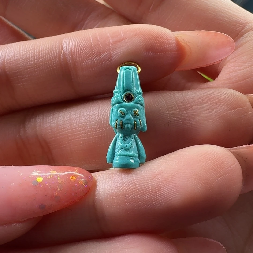 绿松石未镶嵌吊坠(不含链)黑白无常