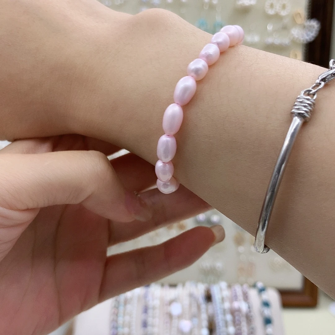 淡水珍珠银S925镶嵌耳饰