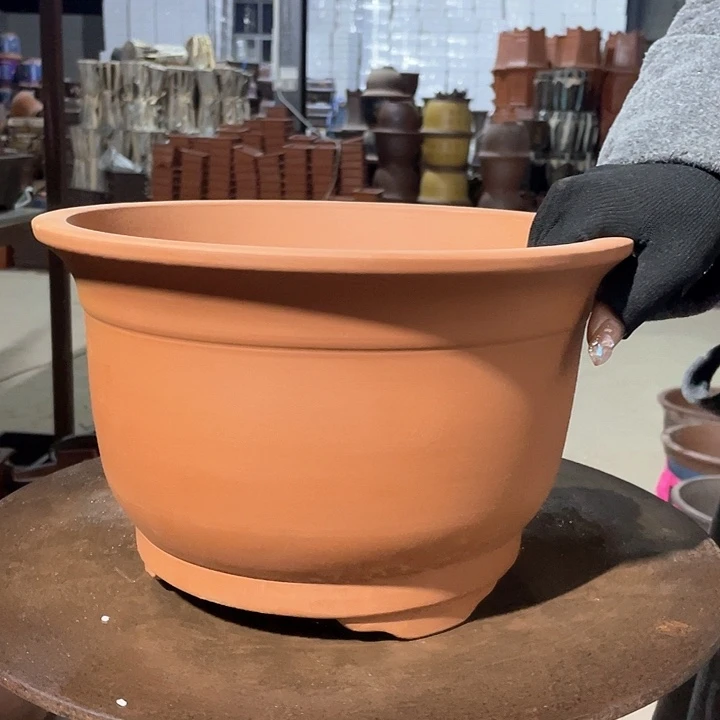 紫砂素面小马30花盆花盆