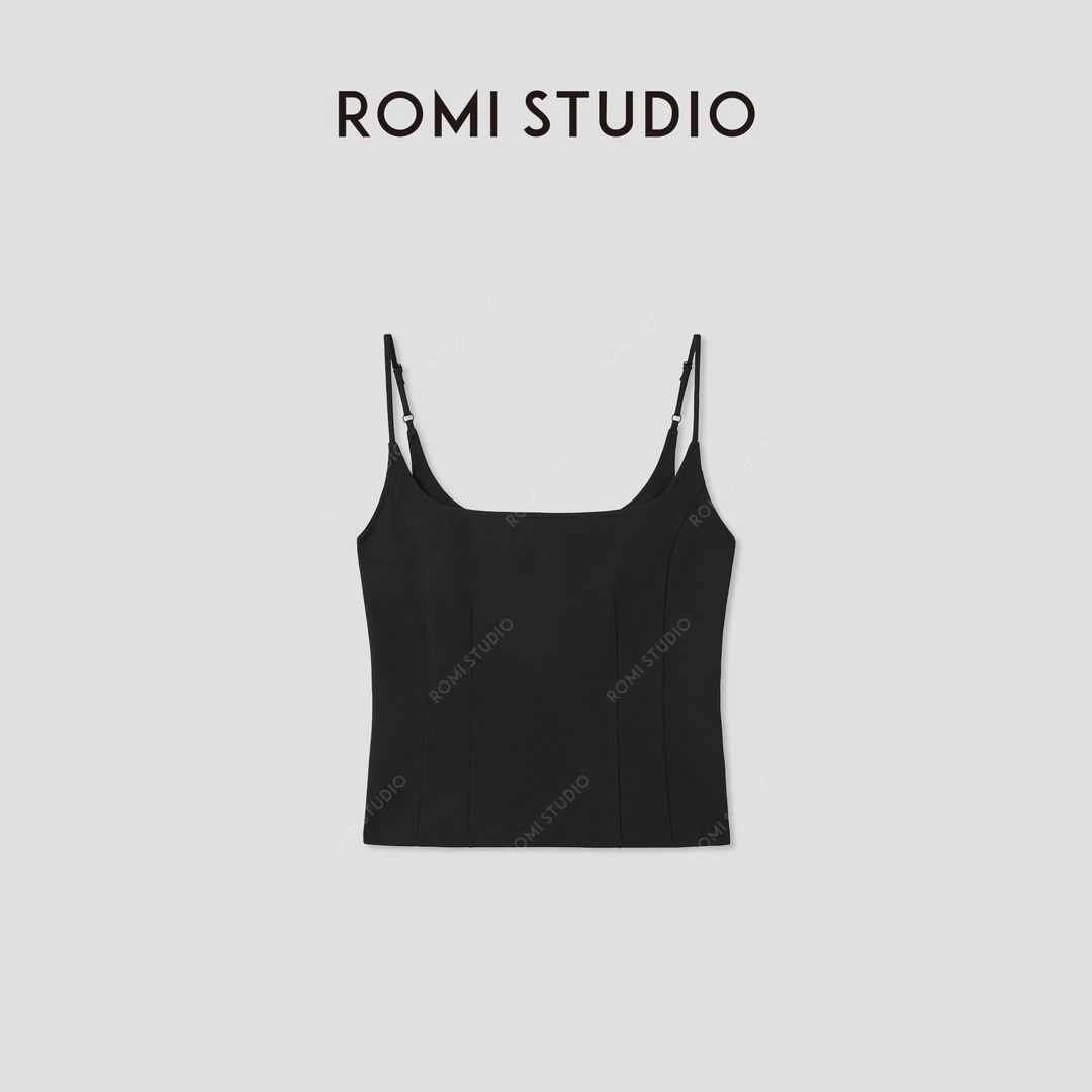 ROMI STUDIO“简约舒适”可调节肩带方圆领弹力针织吊带 RWCSST2624