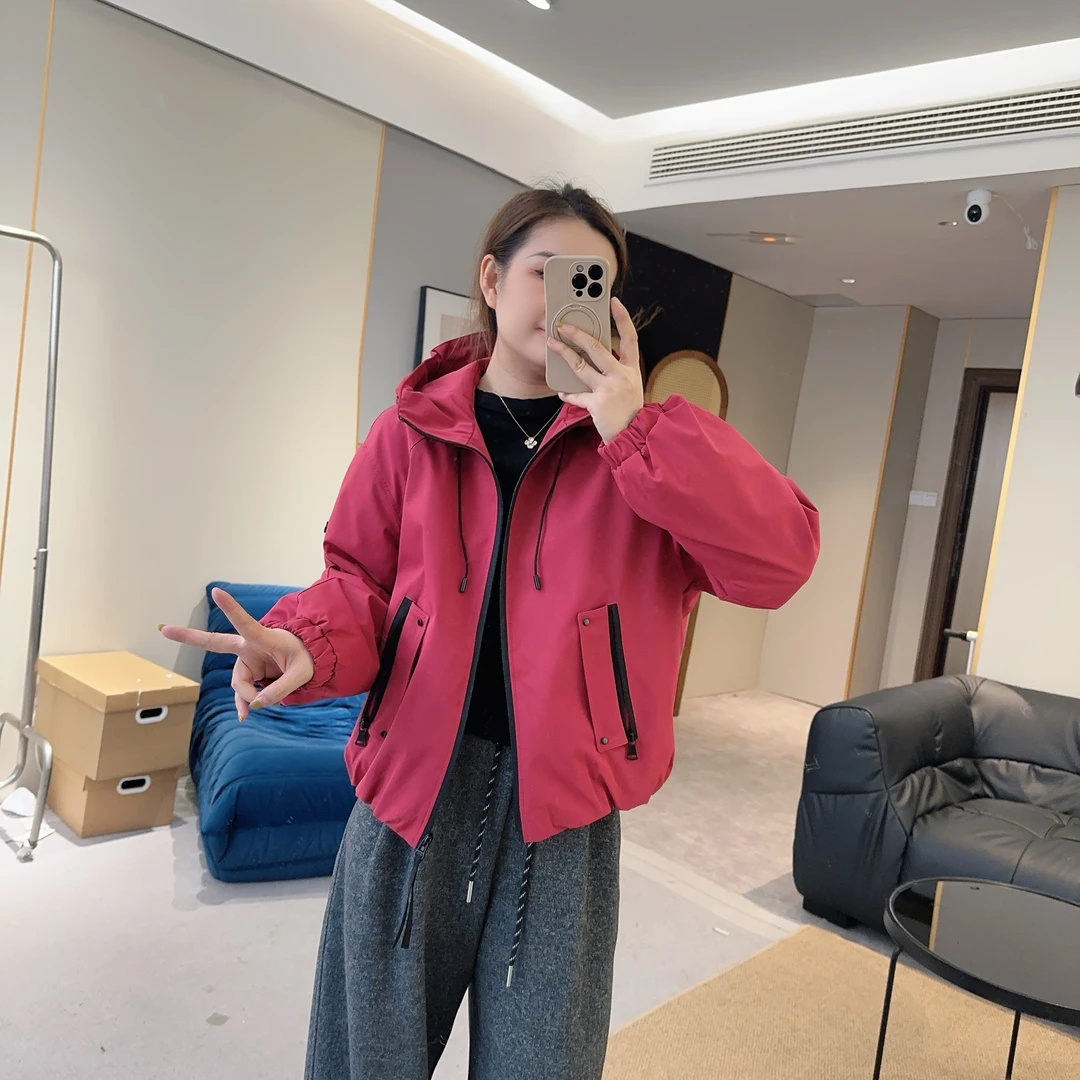 【欧加粒粒】抽绳连帽加棉冲锋衣外套冬季新款宽松百搭  X25102420
