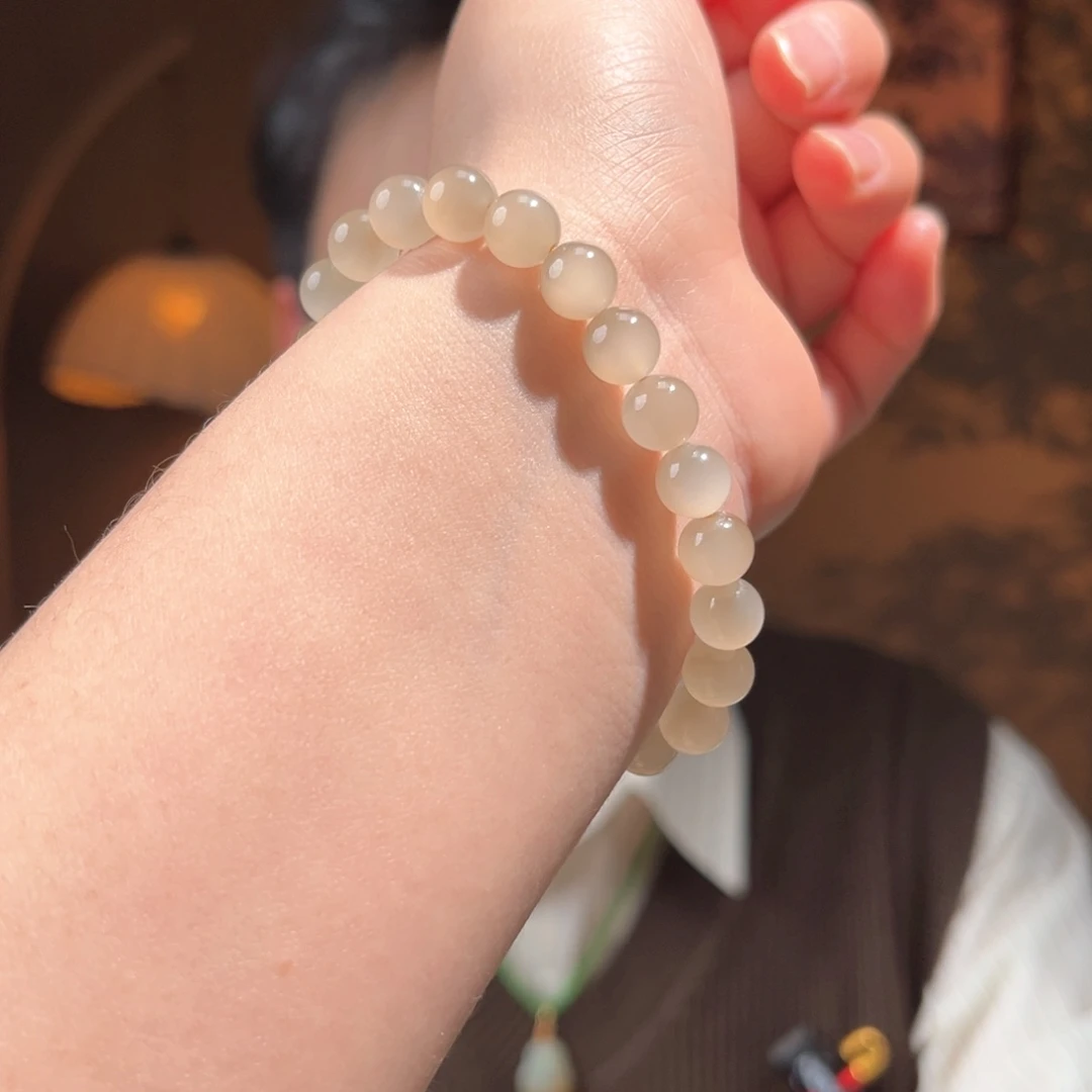 未镶嵌手串和田玉蜂蜜水猫眼8mm500