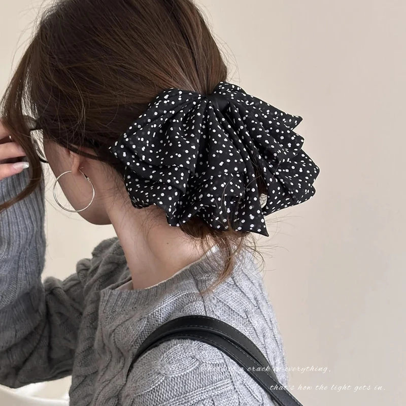 2025新款法式温婉小碎花抓夹显层次显发量马尾夹高级感发饰