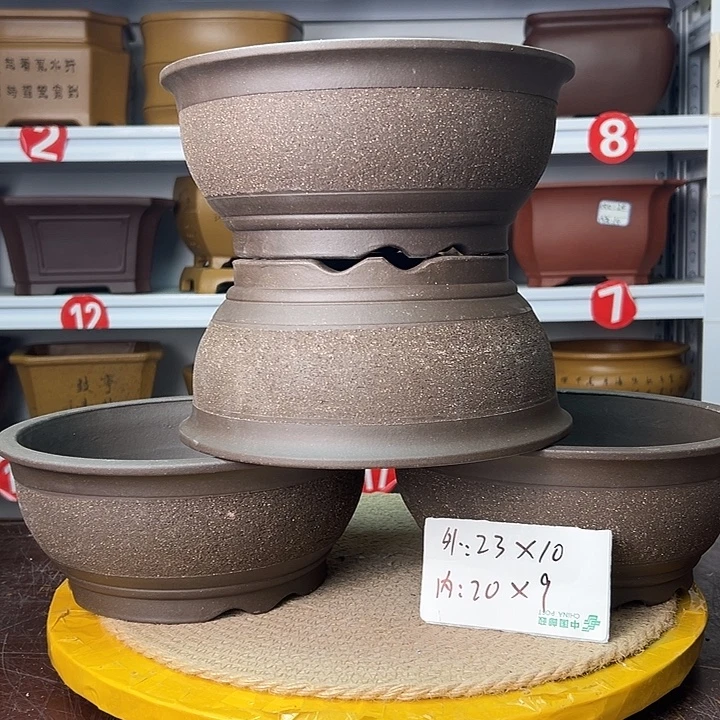 紫砂花盆蛇年大吉