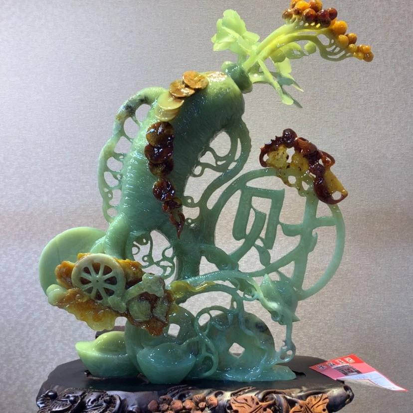 【闪购商品】蛇纹石玉摆件覆膜未镶嵌