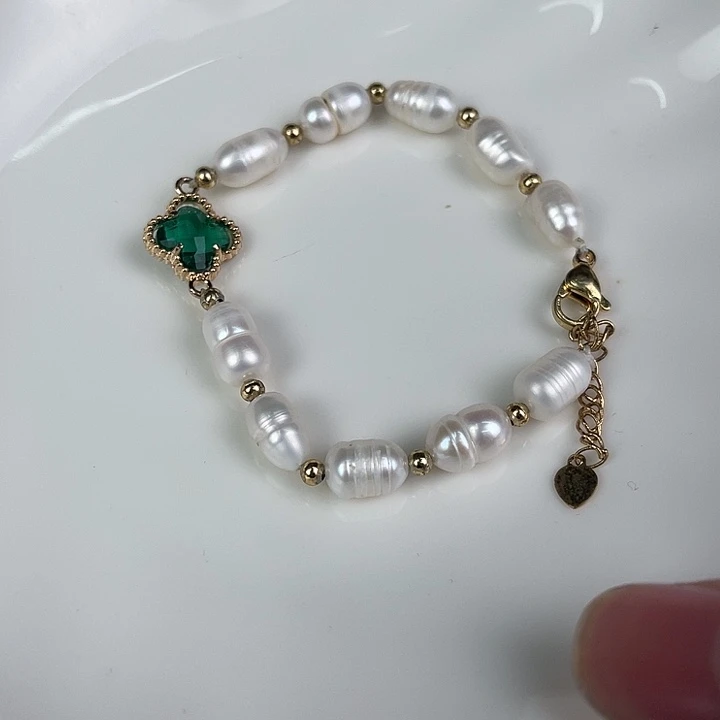 天然珍珠银S925镶嵌淡水珍珠