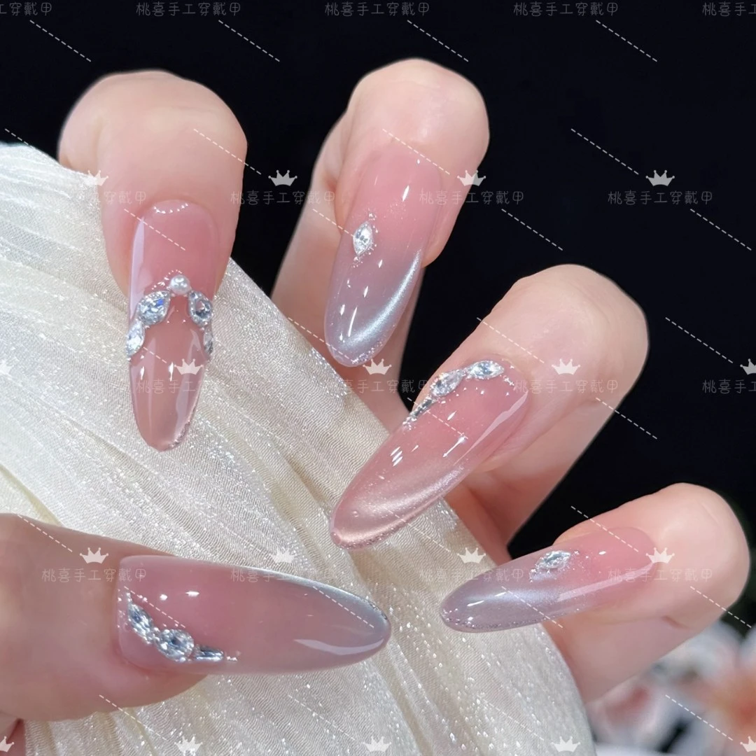 【双子星陨】新款百搭裸色手工穿戴甲冰透气质显白
