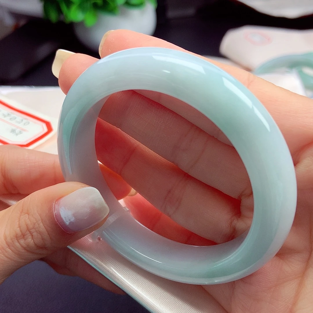 美***式翡翠未镶嵌手镯54-55圈口