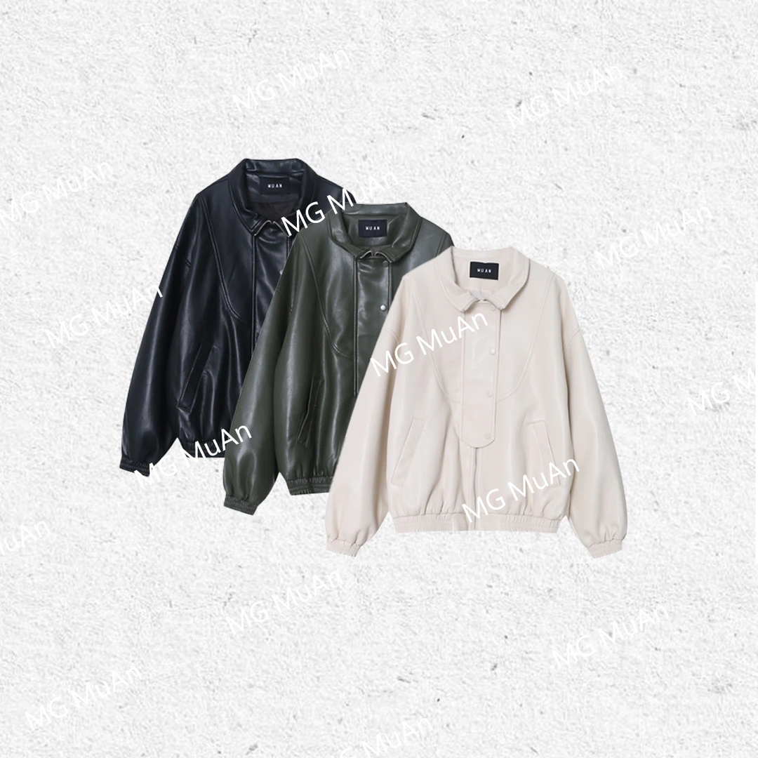 【印象皮衣】“印象系列“定制宽松皮衣外套女夹克上衣MJ-B025