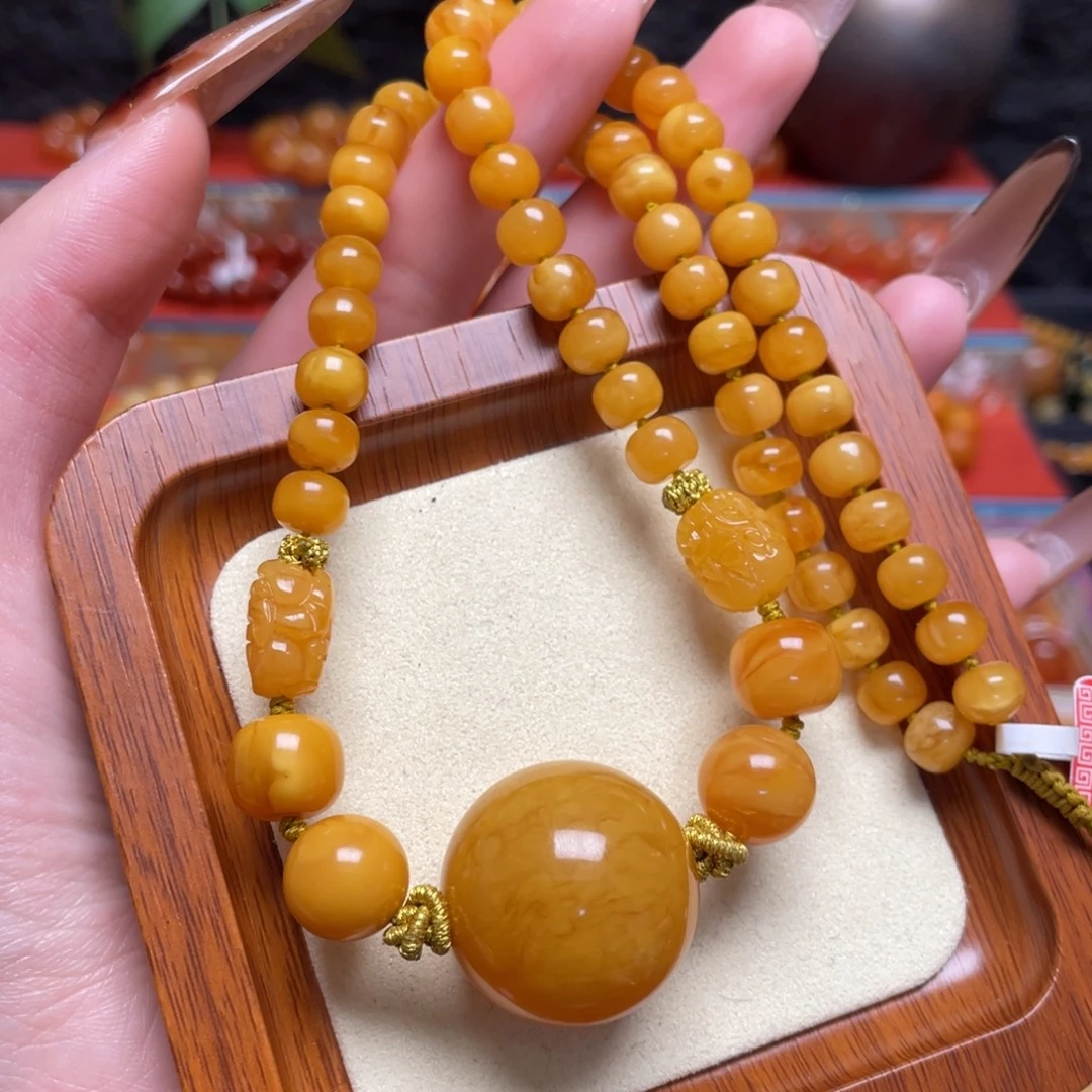 蜜蜡未镶嵌颈饰项链