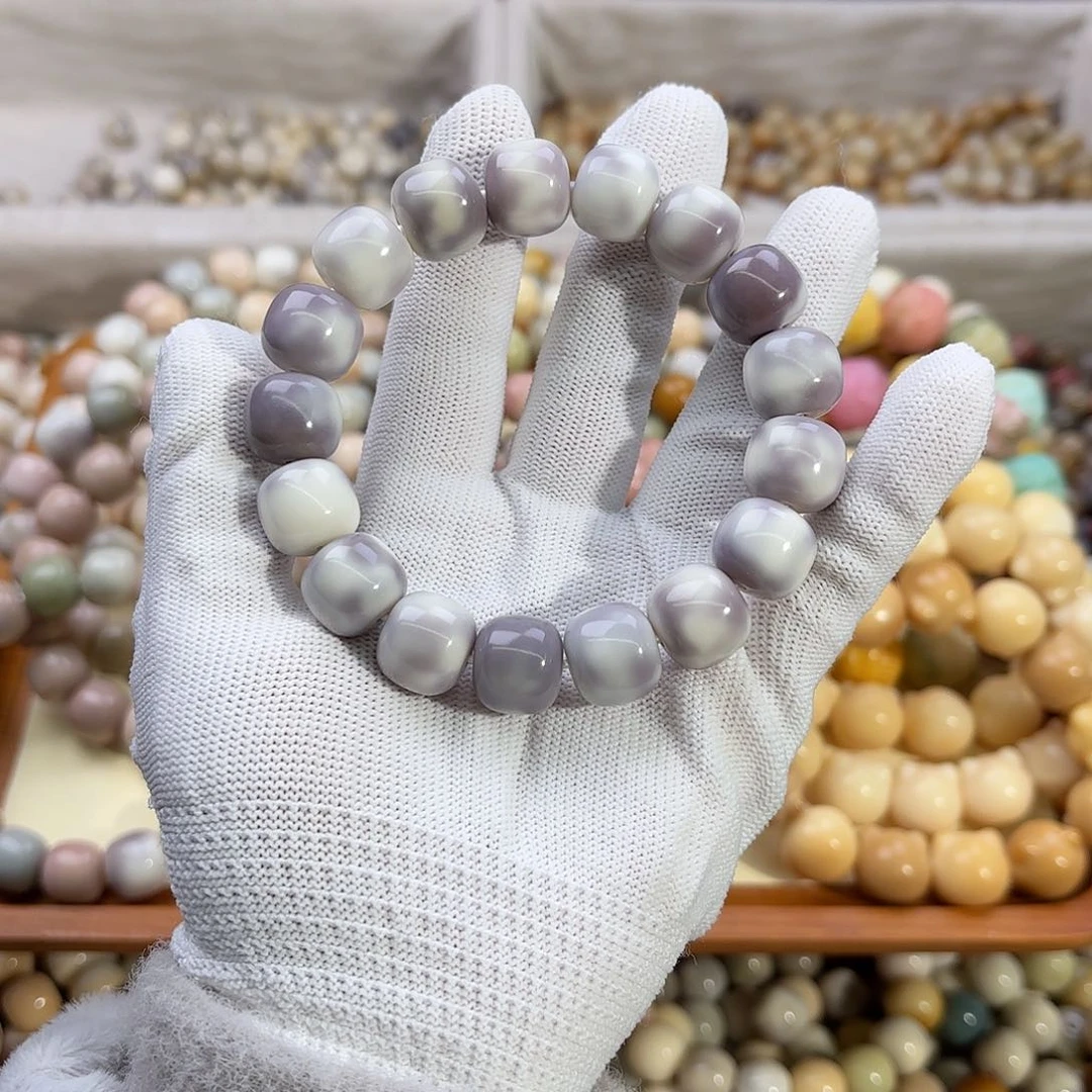 菩提根/象牙果手串L*.卡14紫色手串