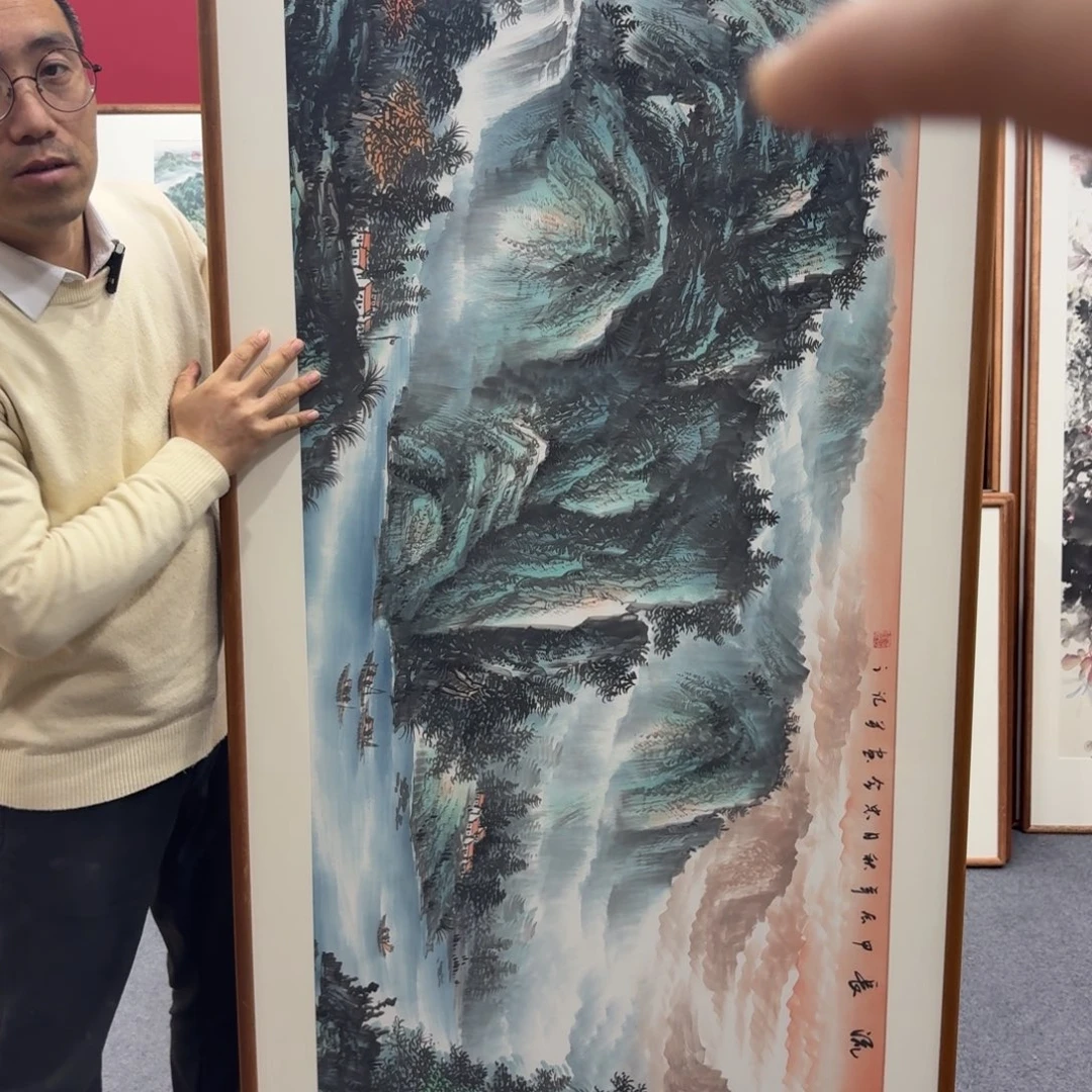 国画带框绘画210/80尺寸