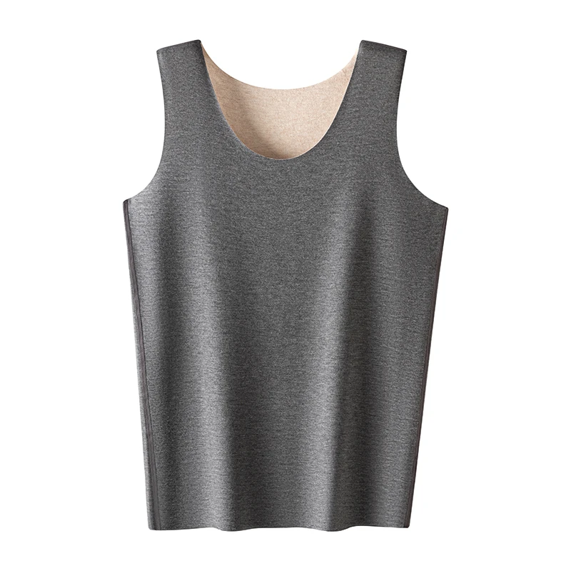 330g加厚绒无痕随心裁男款背心保暖护肚上衣N235腈纶